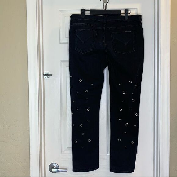 HUDSON New Grommet Jewel Perforated Jeans Black Size 28 - Picture 5 of 12